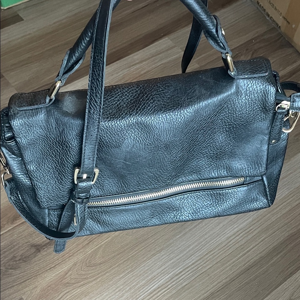 Black Faux Leather Women's Bag